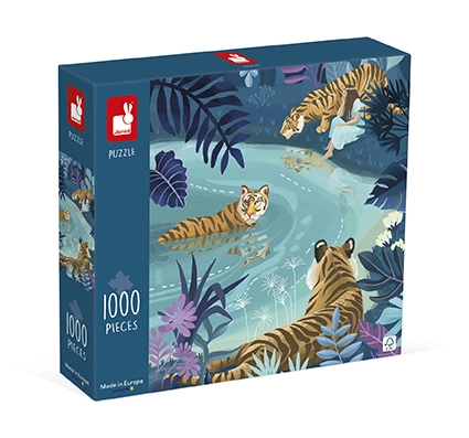 PUZZLE TIGRES AU CLAIR DE LUNE   1000 PCS photo 2